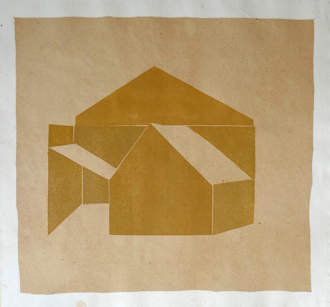 Architecture végétale 1, 2020, monotype on dyed paper (chesnuts leaves), image size 43,5 x 43,5 cm, paper size 45x45 cm, edition of 1jpg