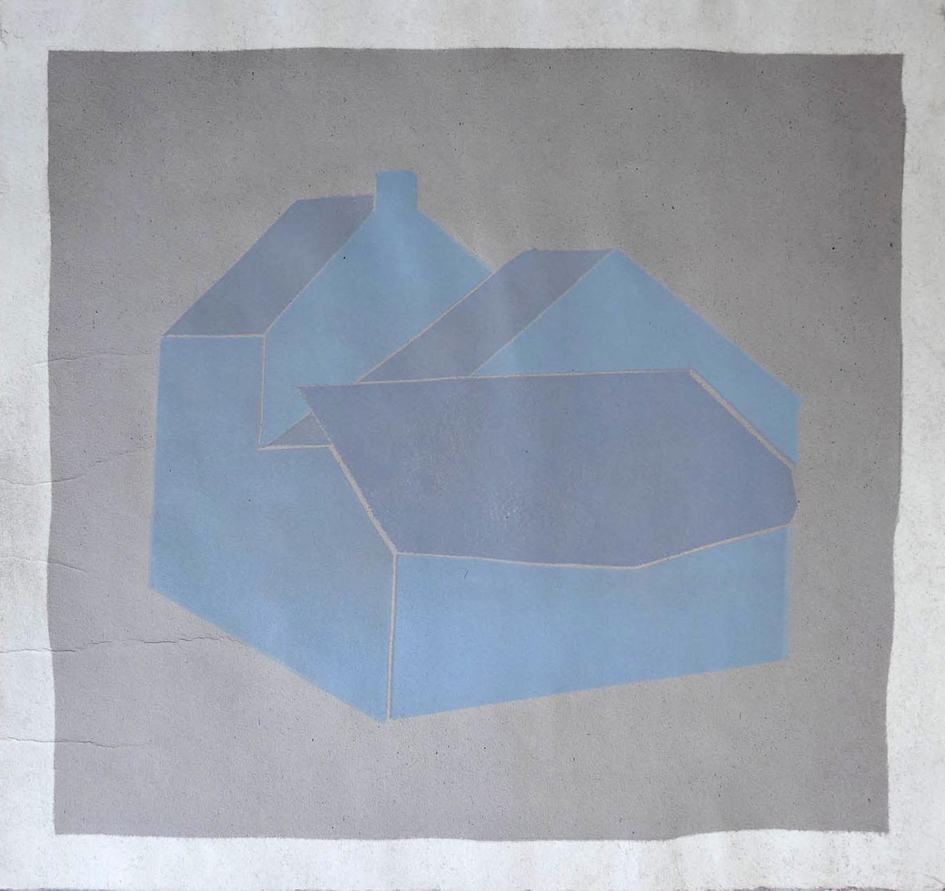 Architecture végétale 2, 2020, monotype on dyed paper (elderberry), image size 43,5x43,5 cm, paper size 45x45 cm, edition of 1