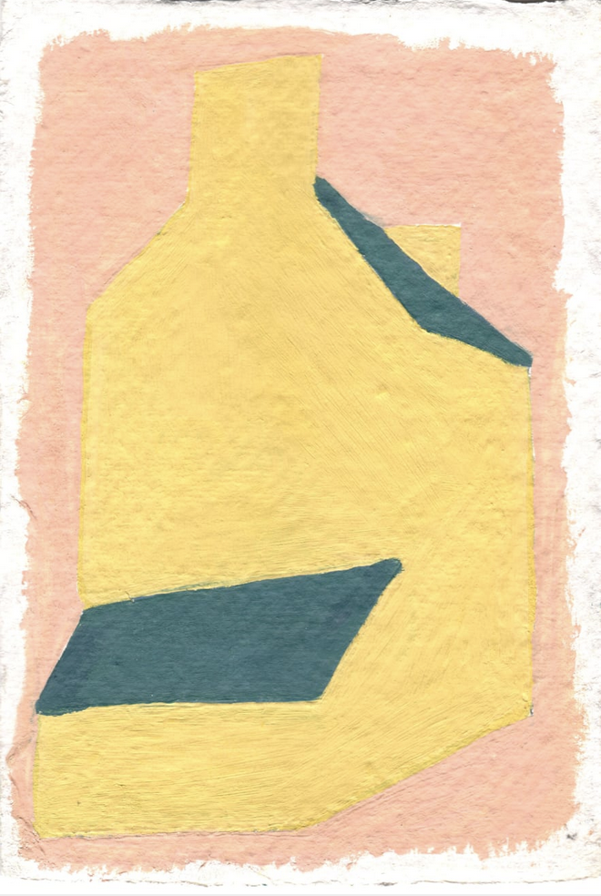 Maisonnée 1, 2019, gouache on paper, 15x10,5 cm