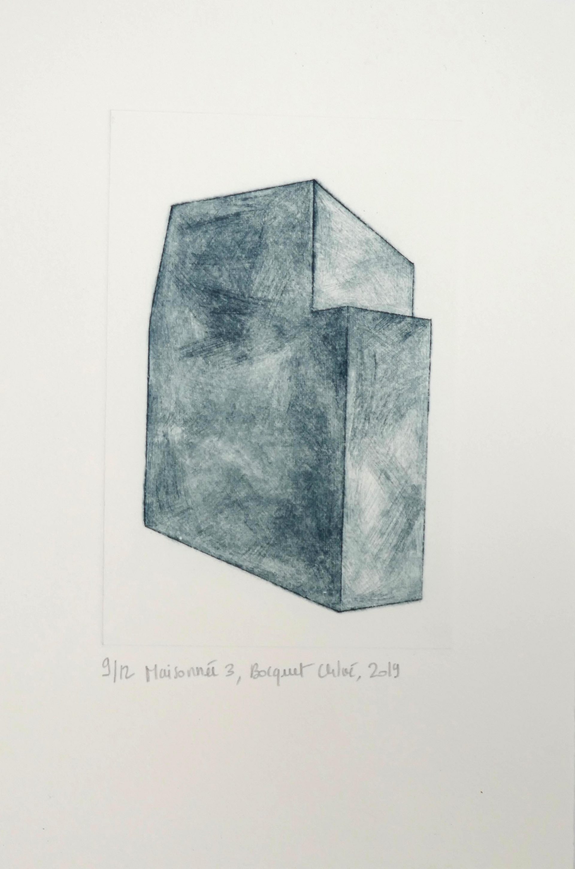 Maisonnée 3, 2019, drypoint, image size 15x10 cm, paper size 25x16,5 cm, edition of 12