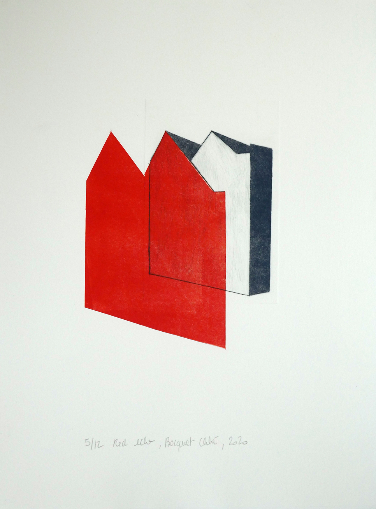 Red echo, 2020, drypoint and monotype, image and paper size 38x28 cm, edition of 12