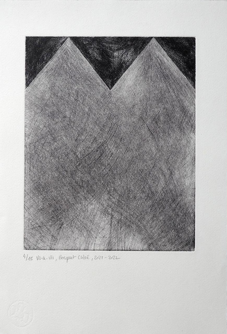 Vis-à-vis g, 2021-2022, drypoint, image size 25x20 cm, paper size 39x26 cm, edition of 15